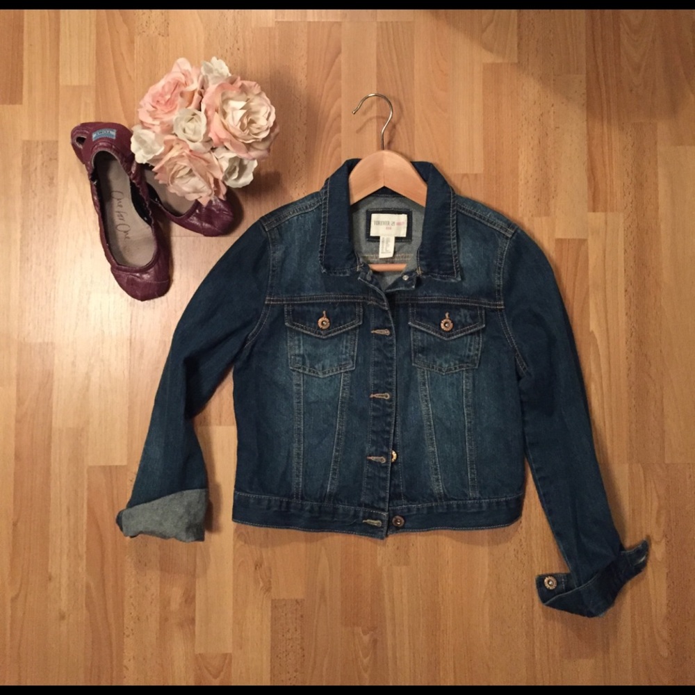 Girl's Forever 21 Jean Jacket. Distressed denim