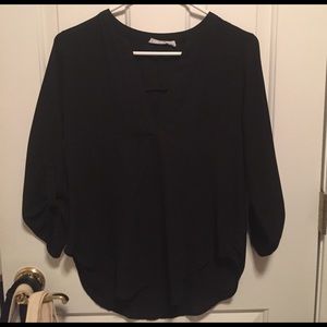 Flowy black chiffon blouse