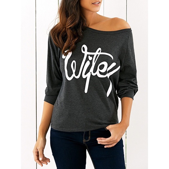 Tops - 💥Weekend Sale!💥 Skew Neck "Wifey" Top