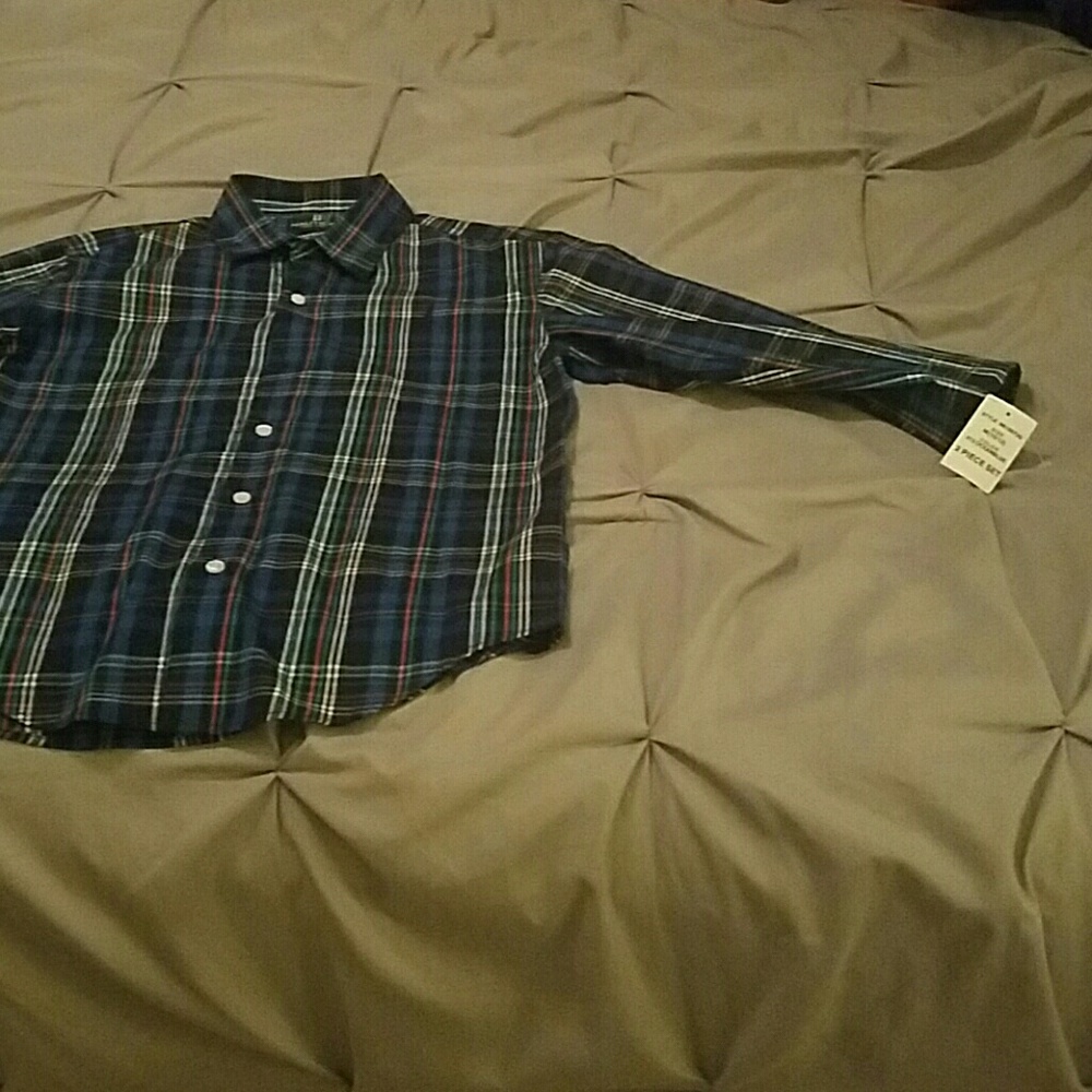 Boys plaid Nautica long sleeve button down