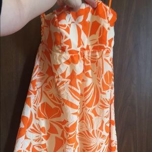 Orange & cream dress