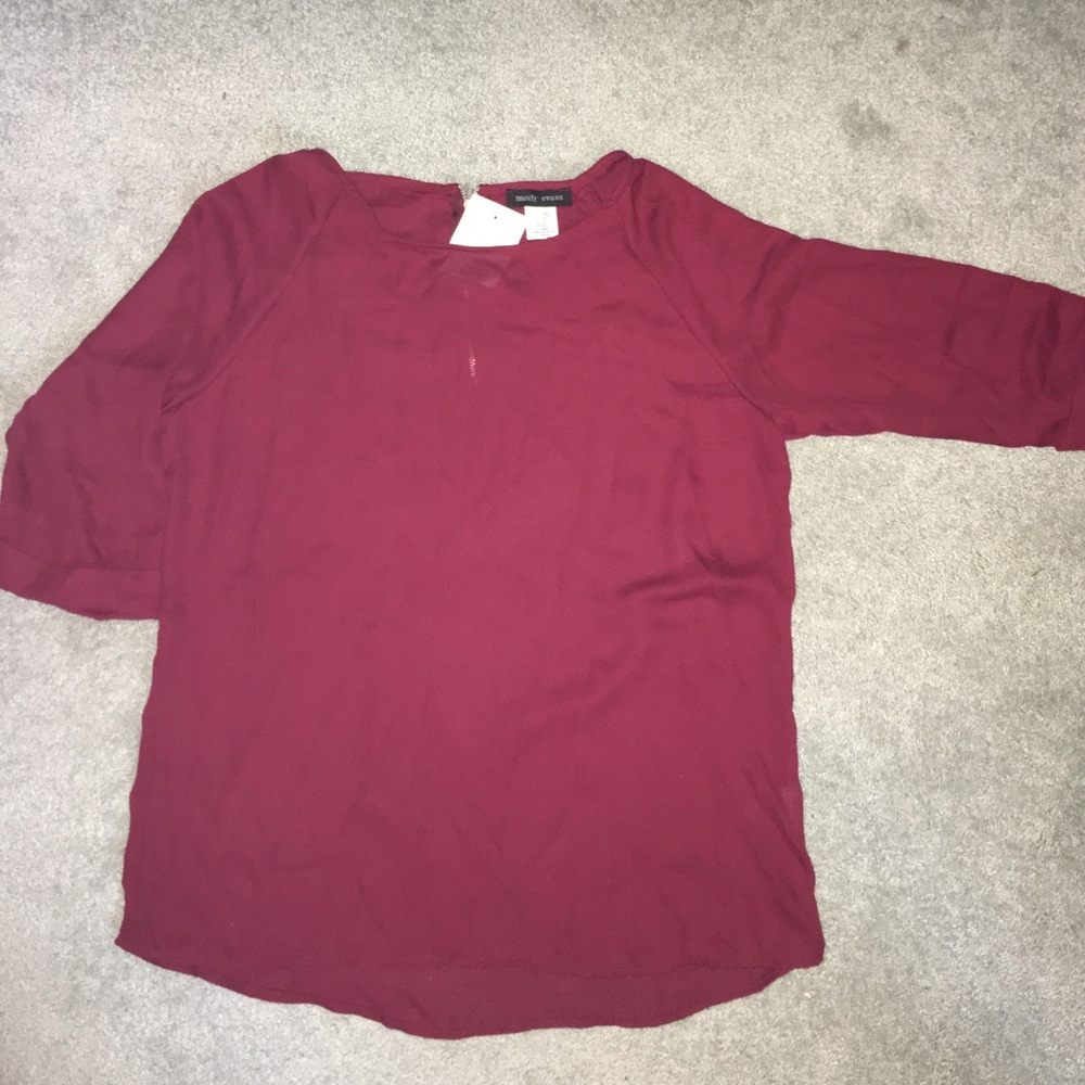 Mandy Evans burgundy quarter sleeve blouse