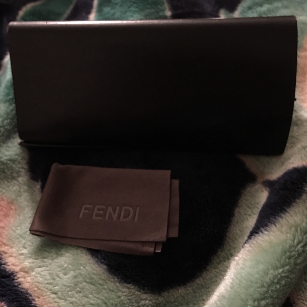 Authentic Fendi sunglasses case with cloth