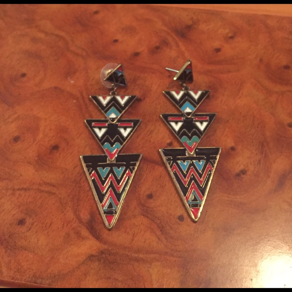 Geometric Pendant Earrings