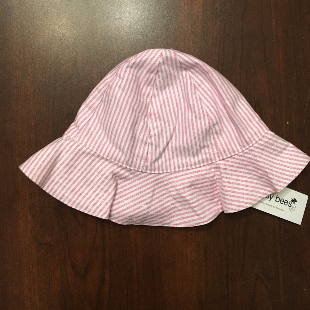 New girls busy bees sun hat / pink