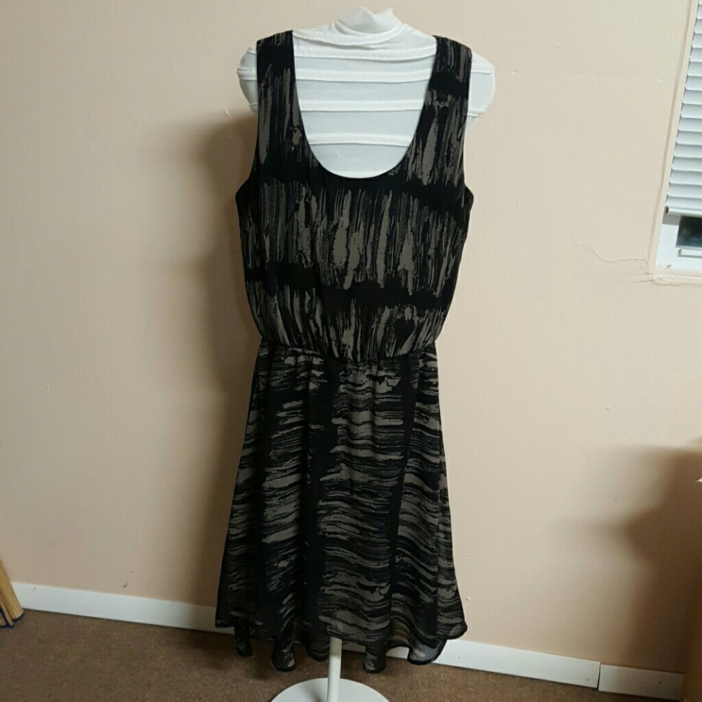 black and brown hi low dress