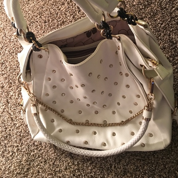 White and gold bejeweled purse - Picture 2 of 2