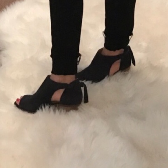 Sold Lucky Brand Blue Peep Toe Booties - Picture 2 of 8