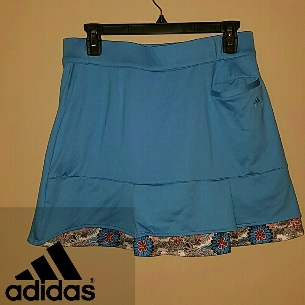 Adidas tennis skirt w/ printed shorts underneath