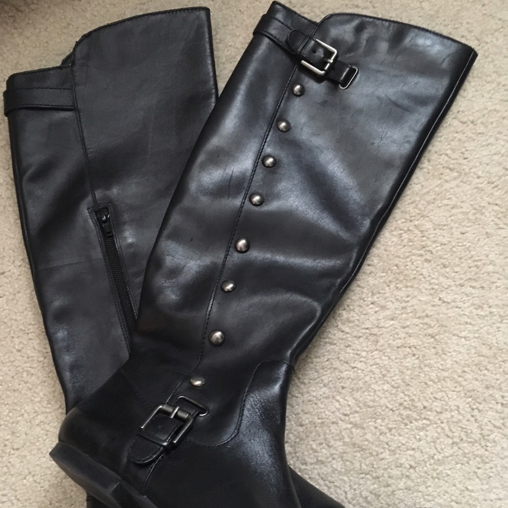 Black Carlos Santana Knee Boots
