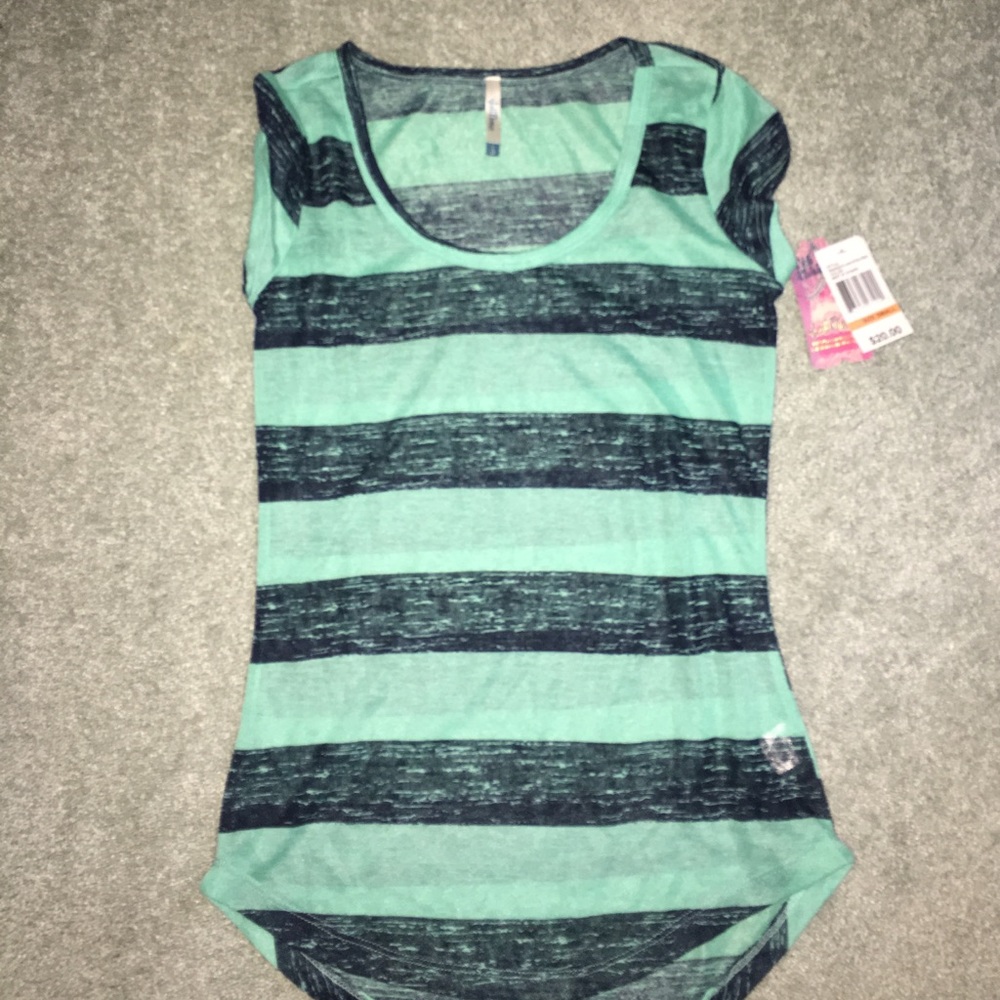 Mint Striped Short Sleeved T-shirt