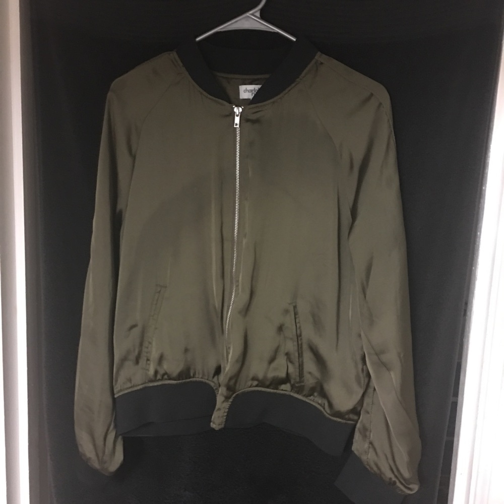 Charlotte Russe Satin Bomber Jacket