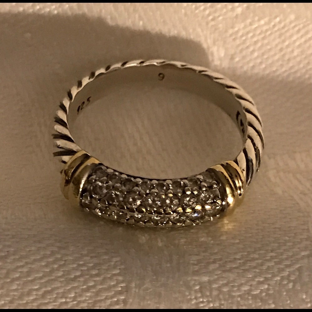 DavidYurmanPaveDiamond Metro18kt SterlingRing