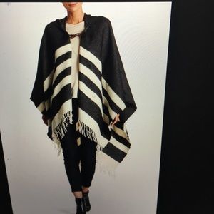 Hooded faux leather toggle Striped Rauna