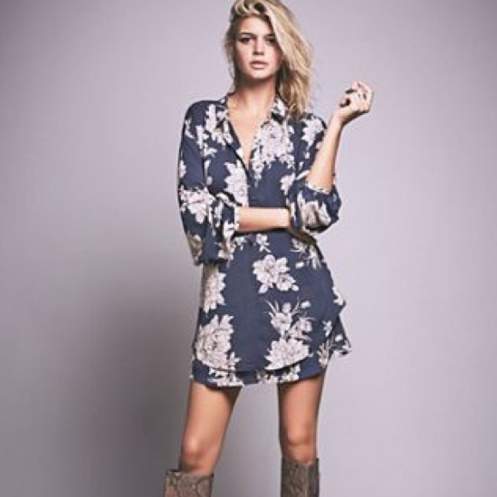 Free People shake it printed long sleeve dress