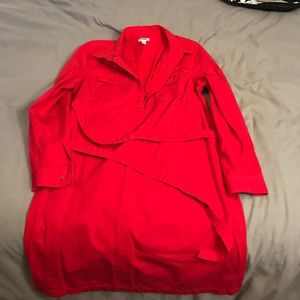 Red Old Navy Shirt Dress