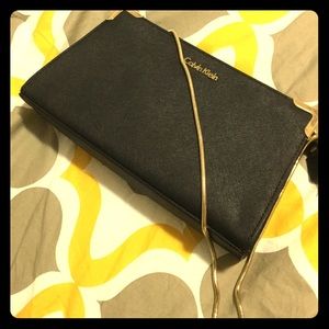 Calvin Klein saffiano leather clutch bag