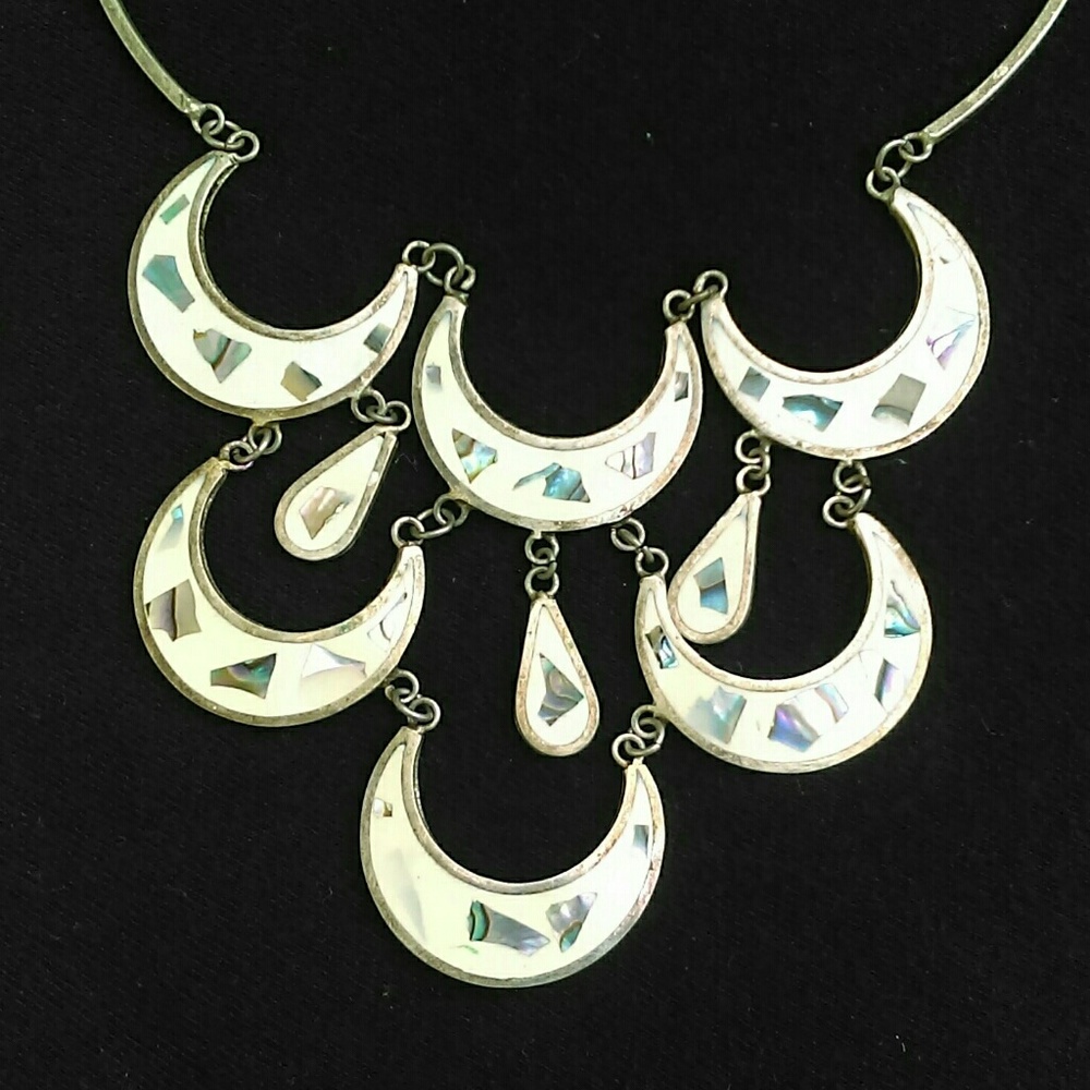 SOLD Taxco Mexican Sterling Enamel Abalone - Picture 2 of 8