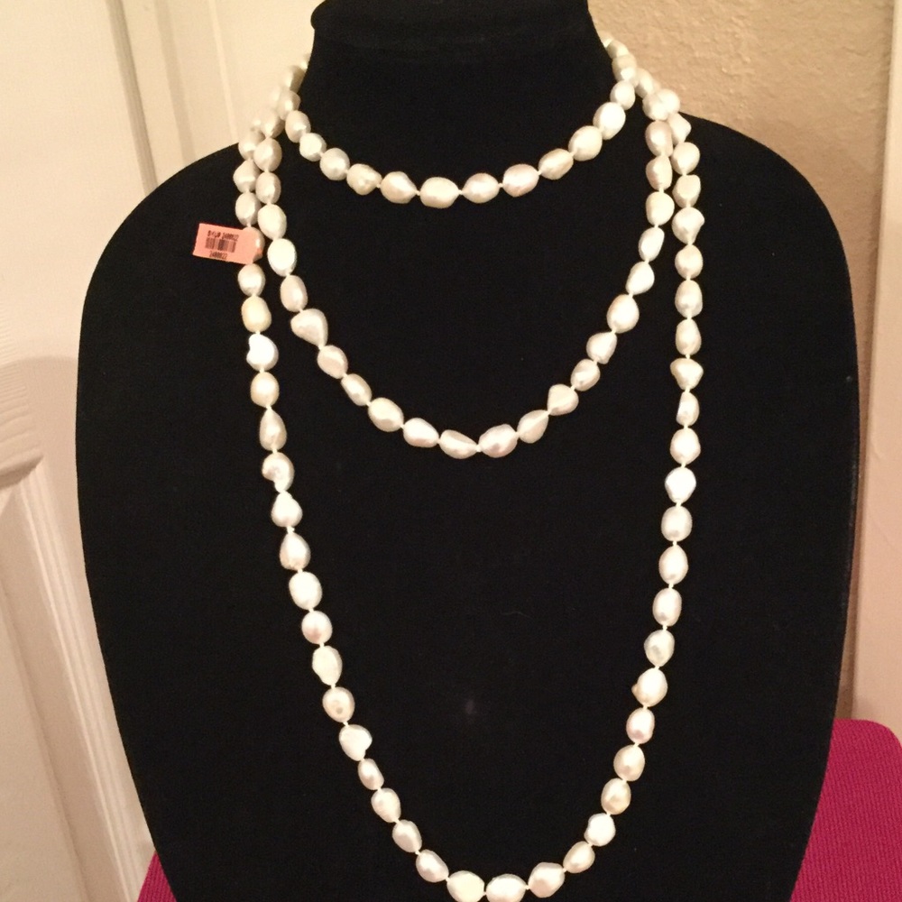 baroque freshwater pearl endless necklace
