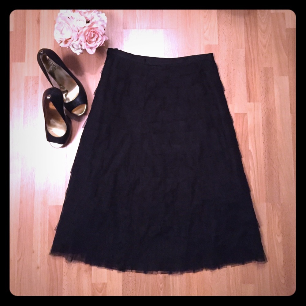 BCBG MaxAzria black tea length skirt