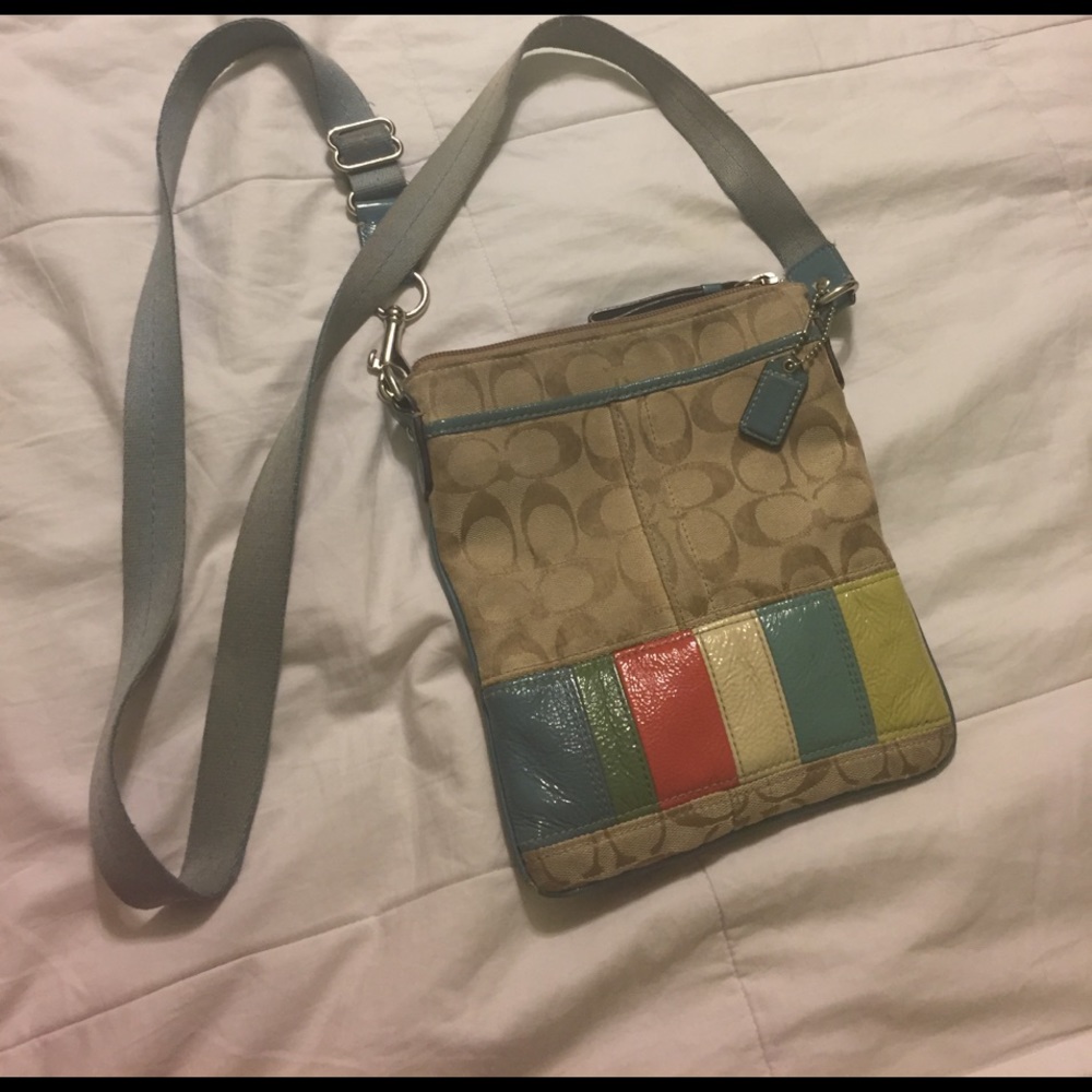 Multi-colored coach purse