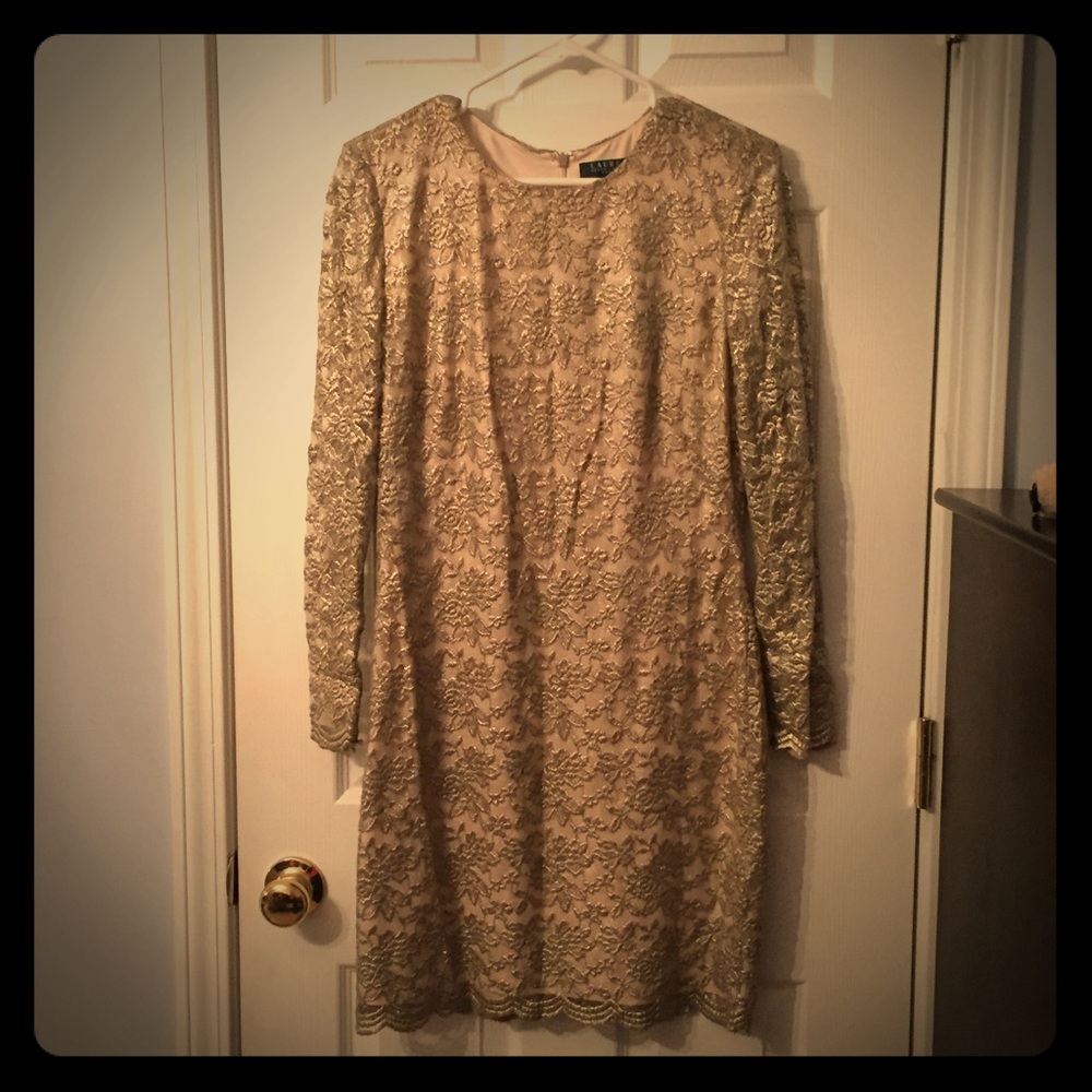 BRAND NEW Gold Lauren by Ralph Lauren Dress