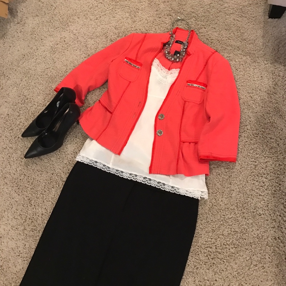 White House Black Market coral blazer