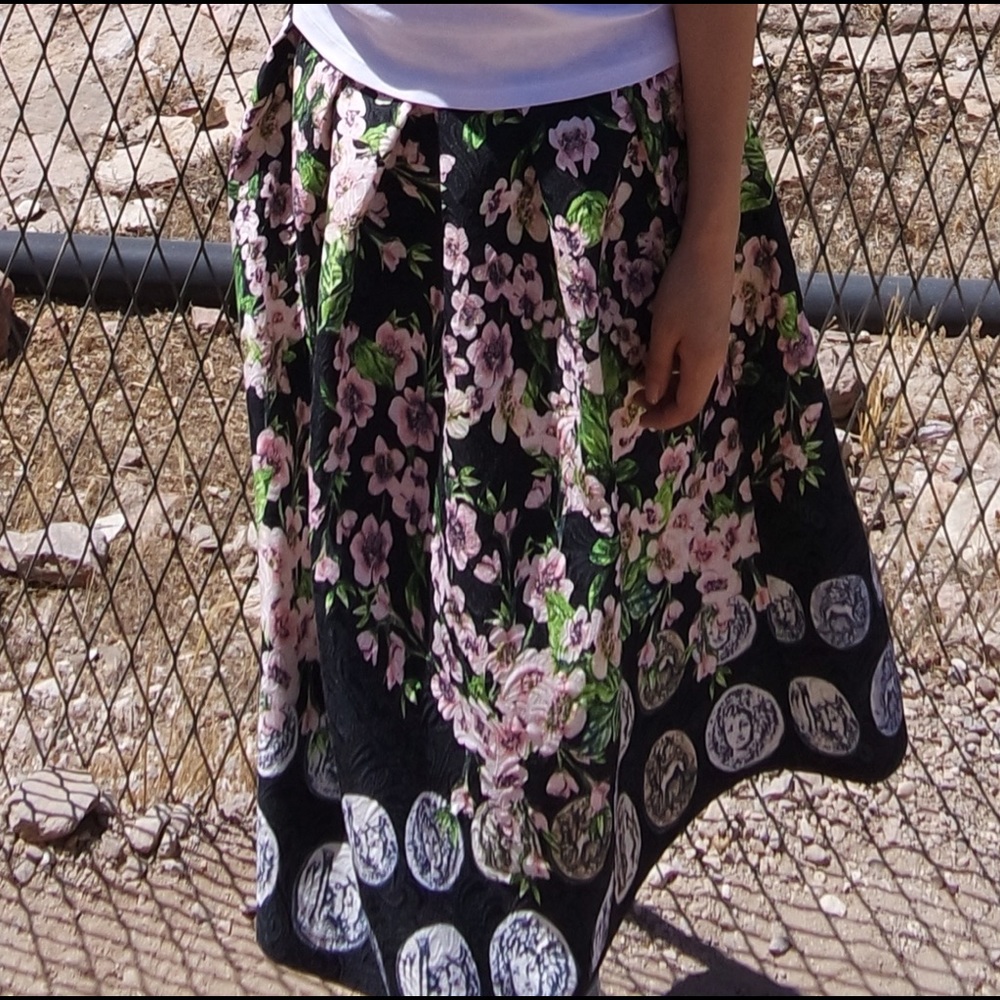 floral pleated skirt