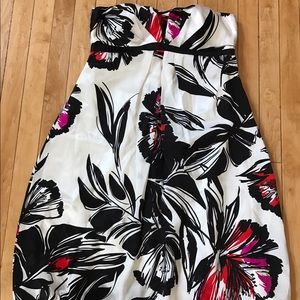 Cache Strapless Floral Cocktail Dress