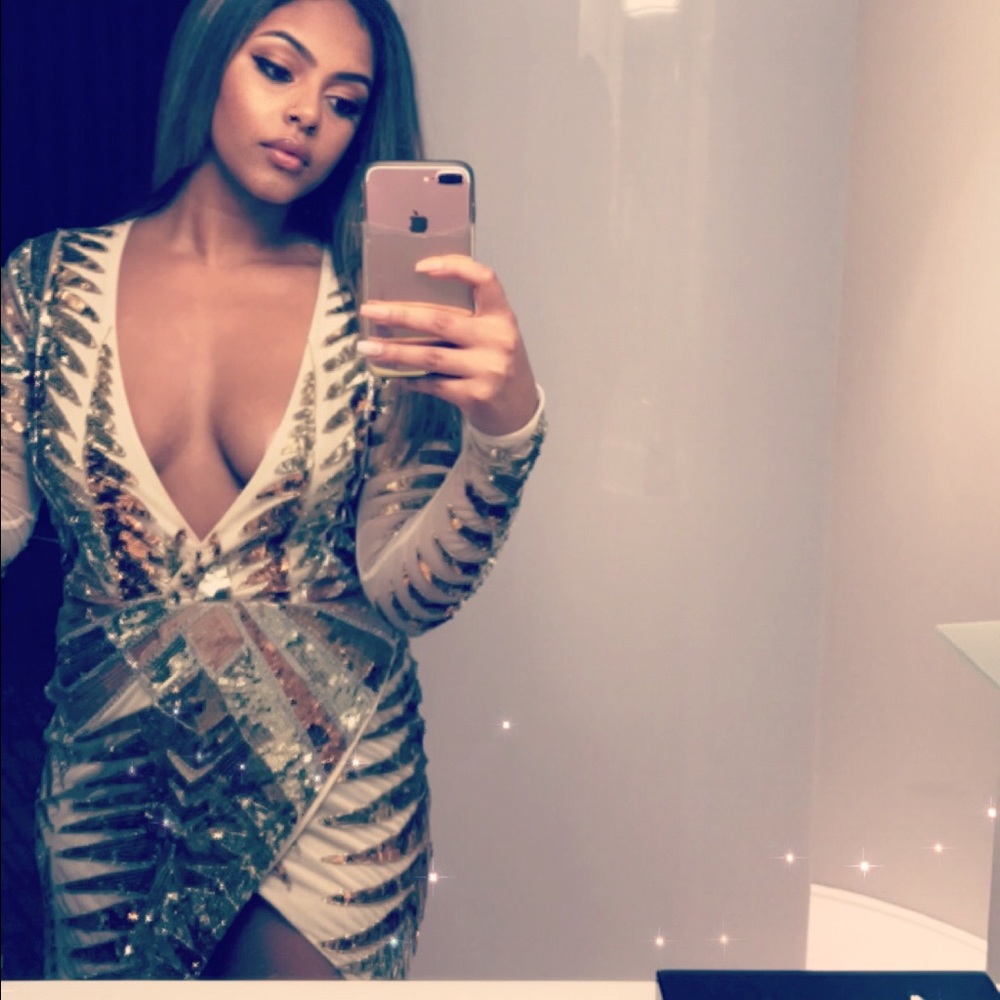 Gold embellished sequin dress Size Medium