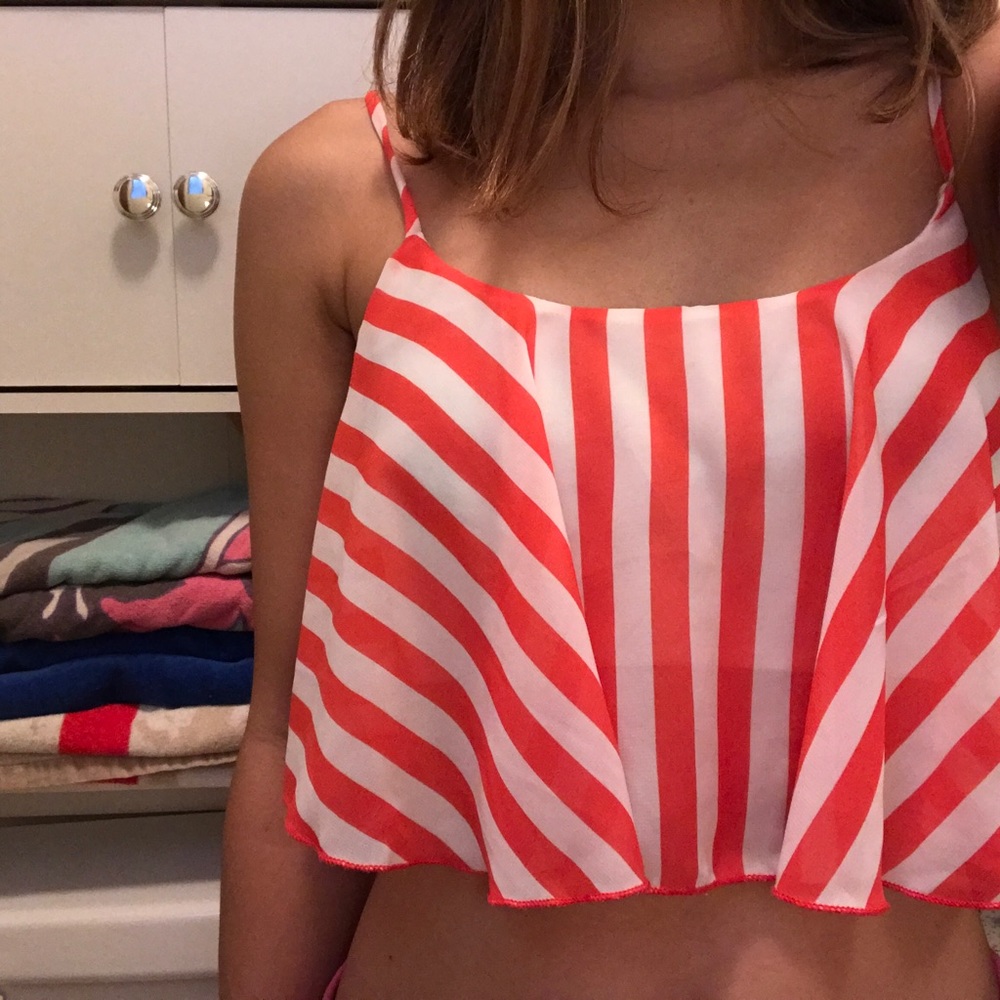 Flowy striped crop top
