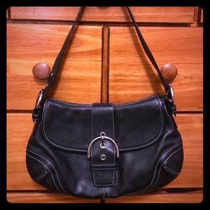 Authentic black leather Coach purse