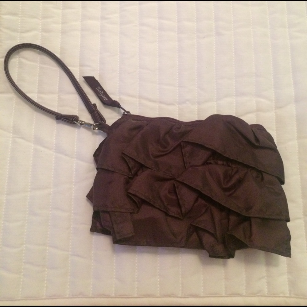 Cute purple ruffle clutch BRAND NEW