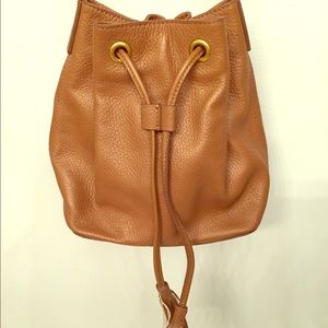 Jcrew faux leather tan bucket purse