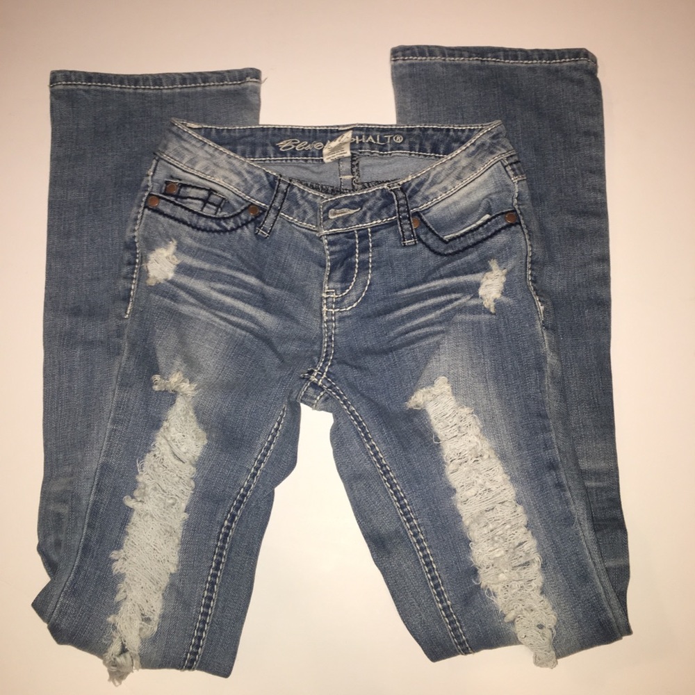 Distressed Bootcut Jeans