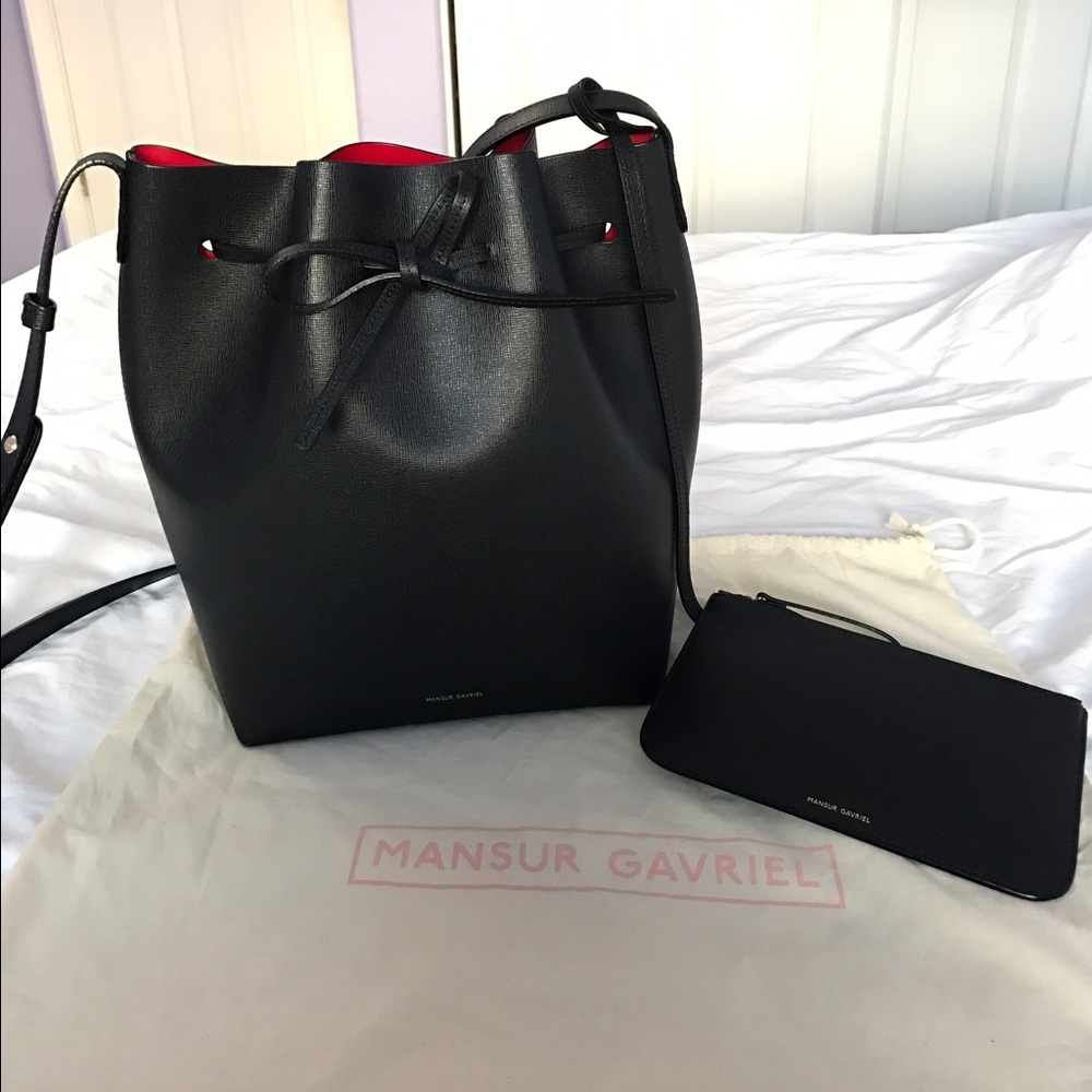 SOLD Mansur Gavriel Saffiano Bucket Bag