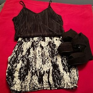 Black and White Mini Skirt