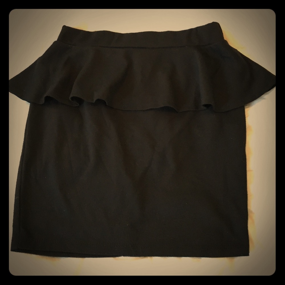 Cotton peeplum mini skirt