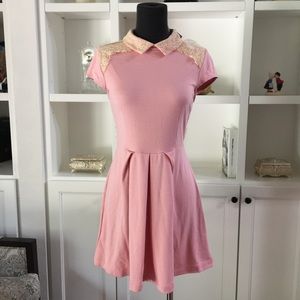 ModCloth pink dress with lace detailing M