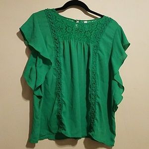 Green Spanish style blouse