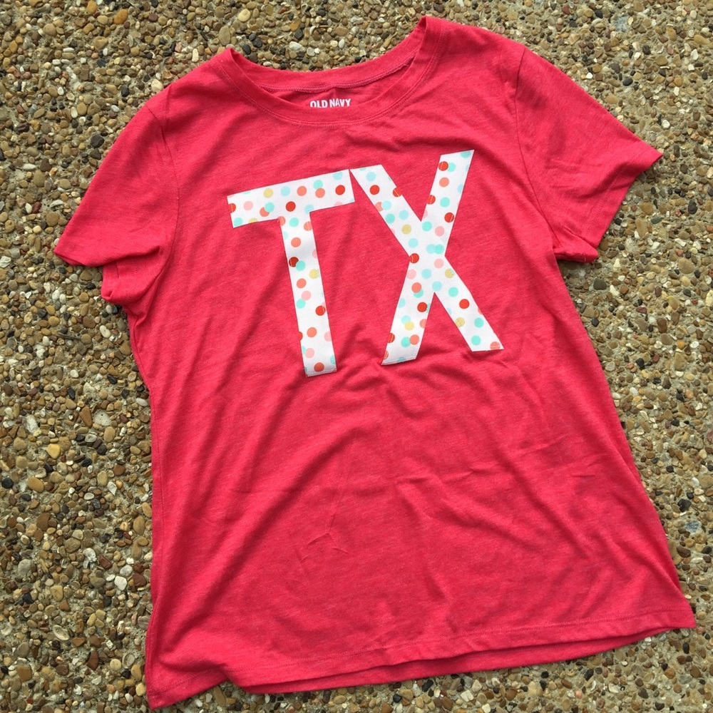 Ladies large TEXAS tee polka dot