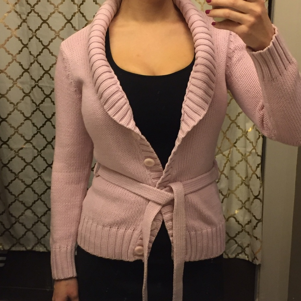 Last chance-donating-Pink H&M belted sweater