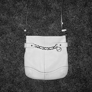 Authentic coach white leather purse