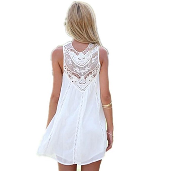 🎉HP🎉 🌸White Hollowed Out Lace Dress🌸 - Picture 3 of 5