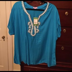 Lilly Pulitzer Blue Valencia Top