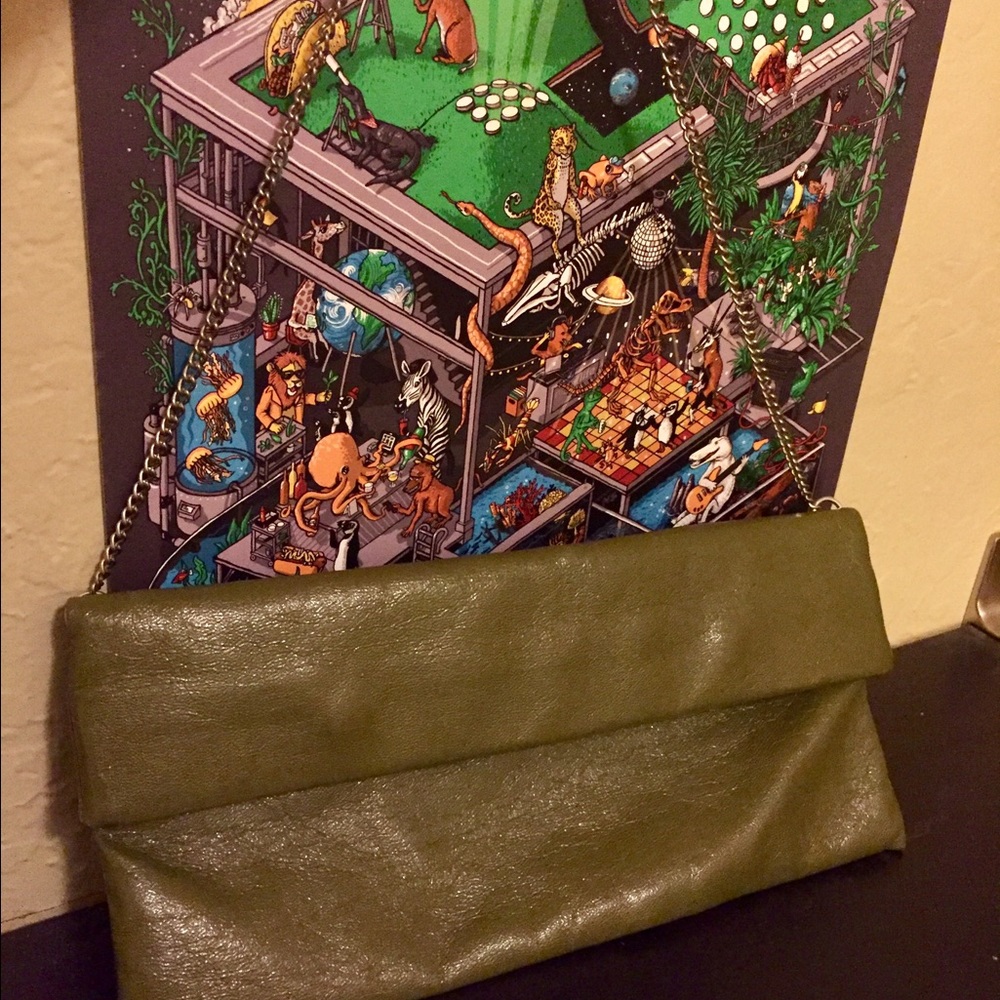 Olive green clutch