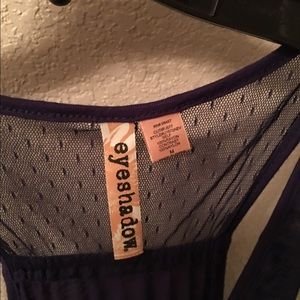 Navy ruffled tank top