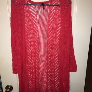 Pink knit cardigan