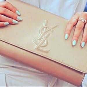 Ysl Saint Lauren Bell D Jour Beige Clutch