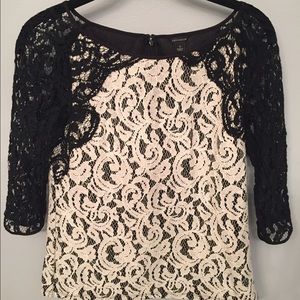 Black and white lace top